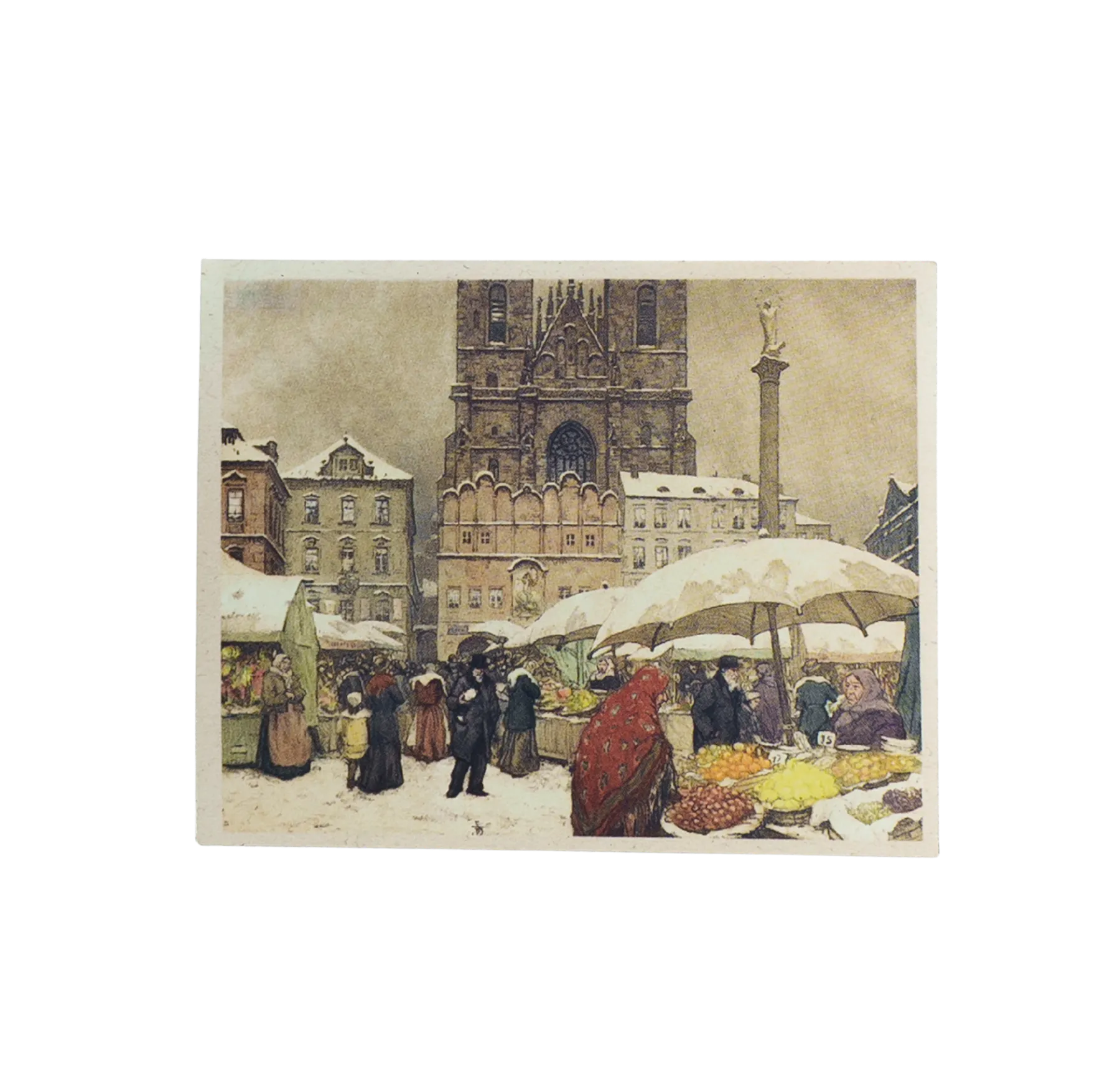 Magnetka s vyobrazením Mikulášského trhu na Staroměstském náměstí