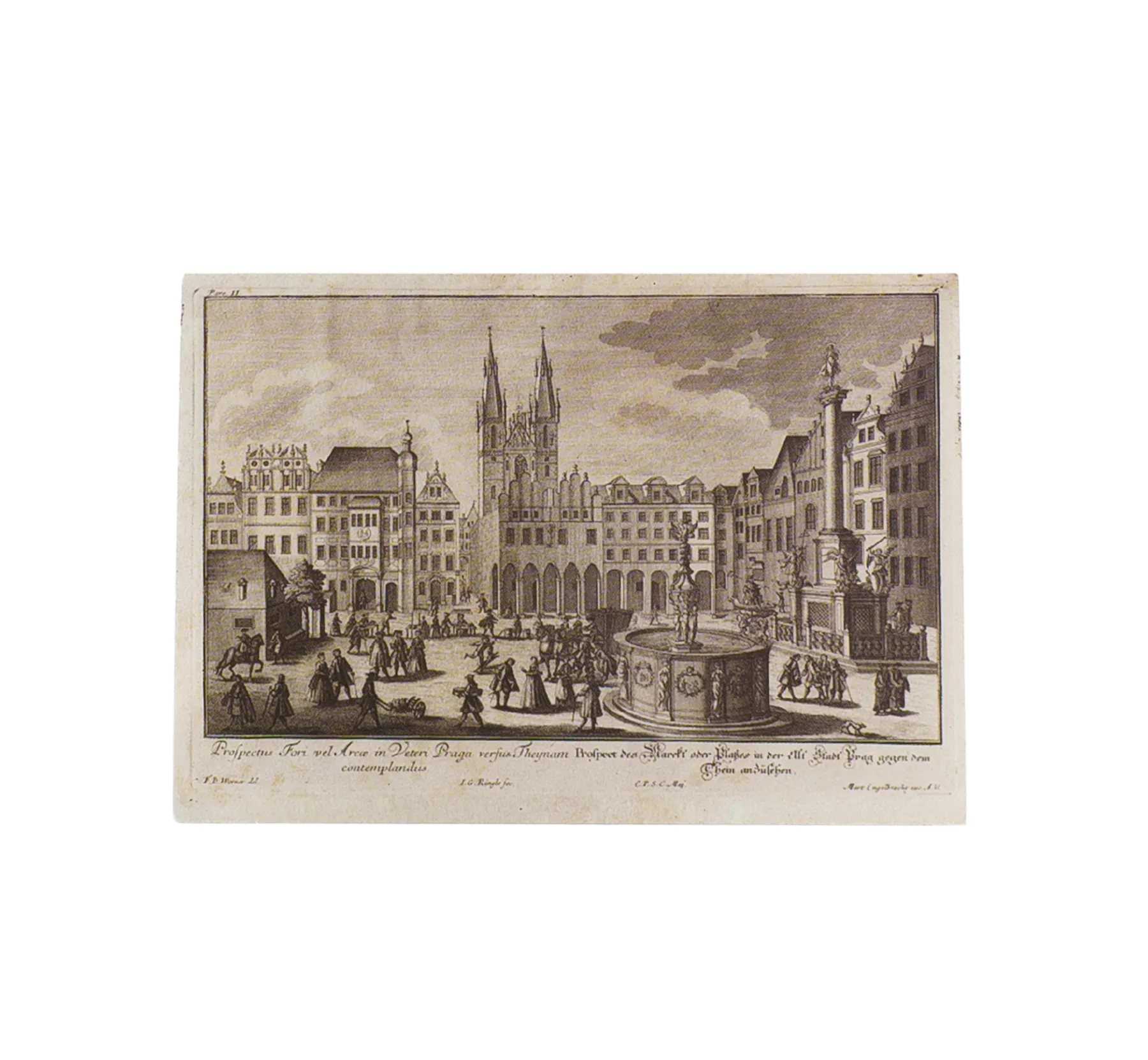 Magnetka s vyobrazením rytiny Staroměstského náměstí