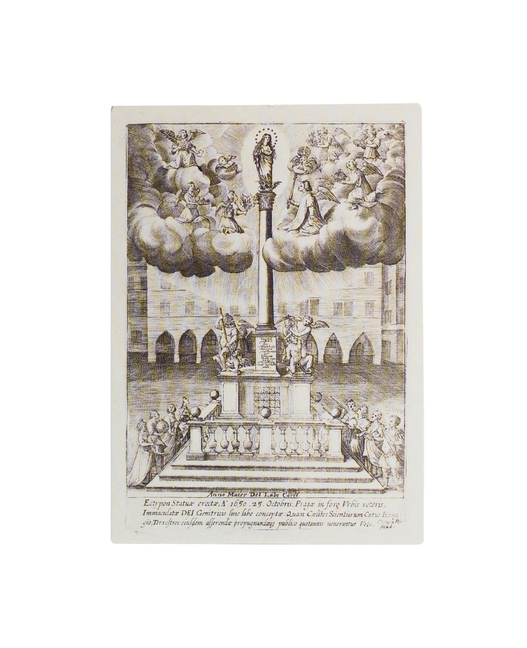 Magnetka s vyobrazením nejstarší známé alegorické rytiny Mariánského sloupu